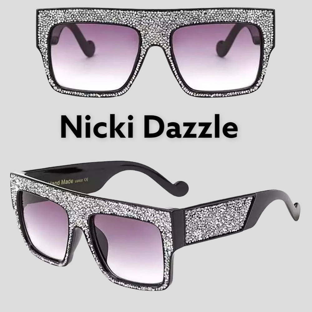 Condition:New 
Nicki Dazzle Shades 
Color: Silver Rhinestones with Black Lens